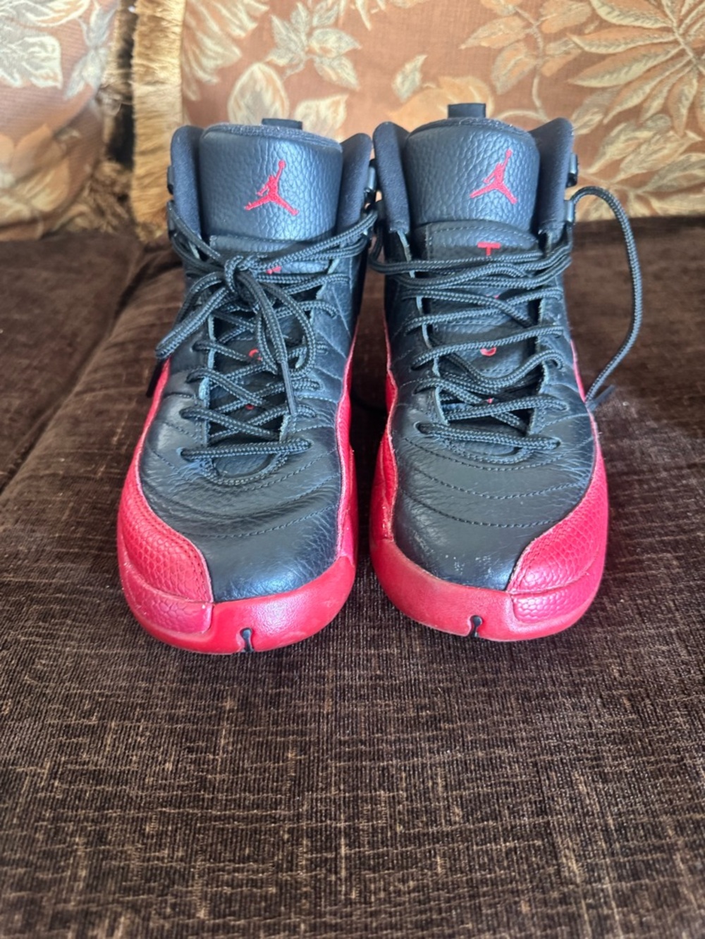 Jordan Kids Black and Red High-Top Basketball Sneakers